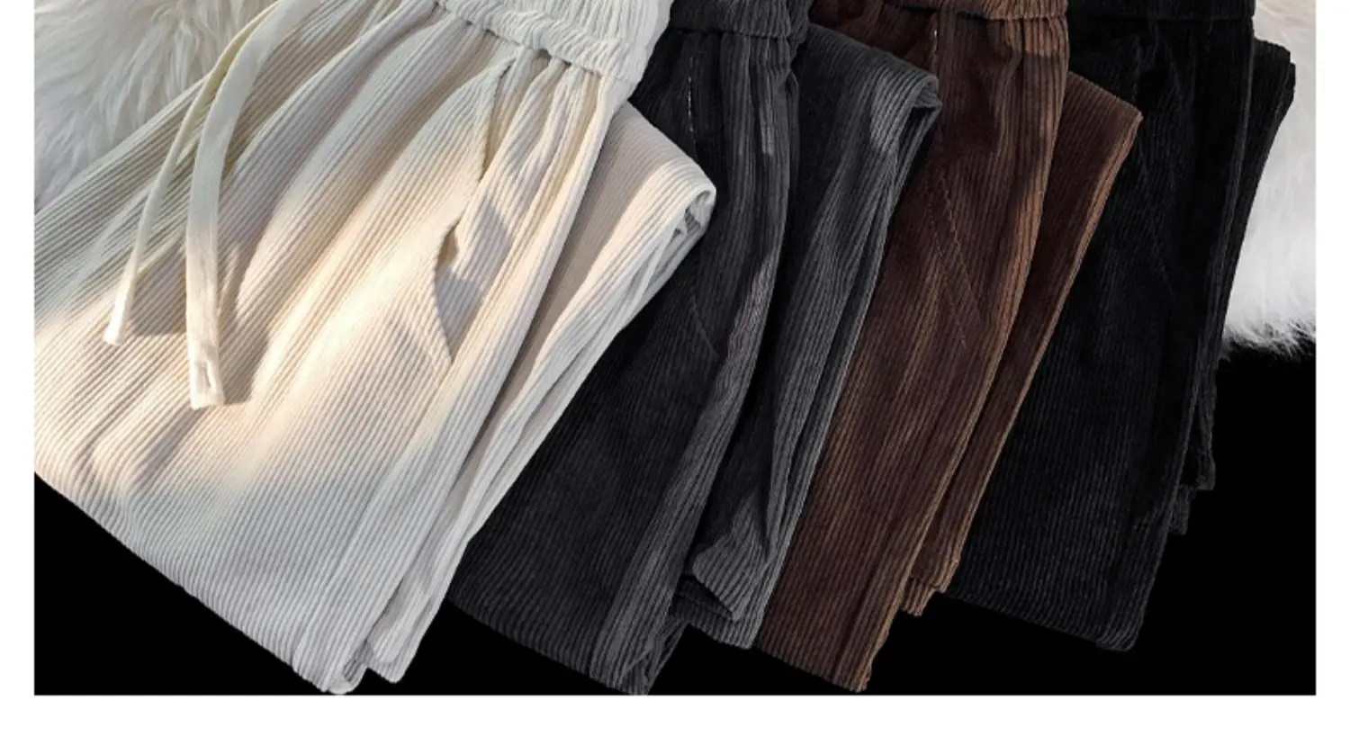 2023 Spring and Autumn Corduroy Casual Sports Pants Men's Leggings Korean Style Loose Straight Solid Pants Trousers W19