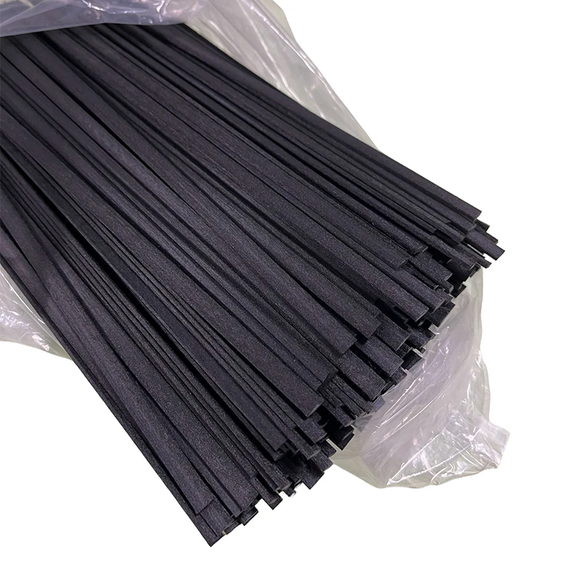 100pcs L25cm Flat Black Fiber Rattan Sticks Essential oil Reed Diffuser Sticks 7mm for Home Decor Air freshener Essential Oils