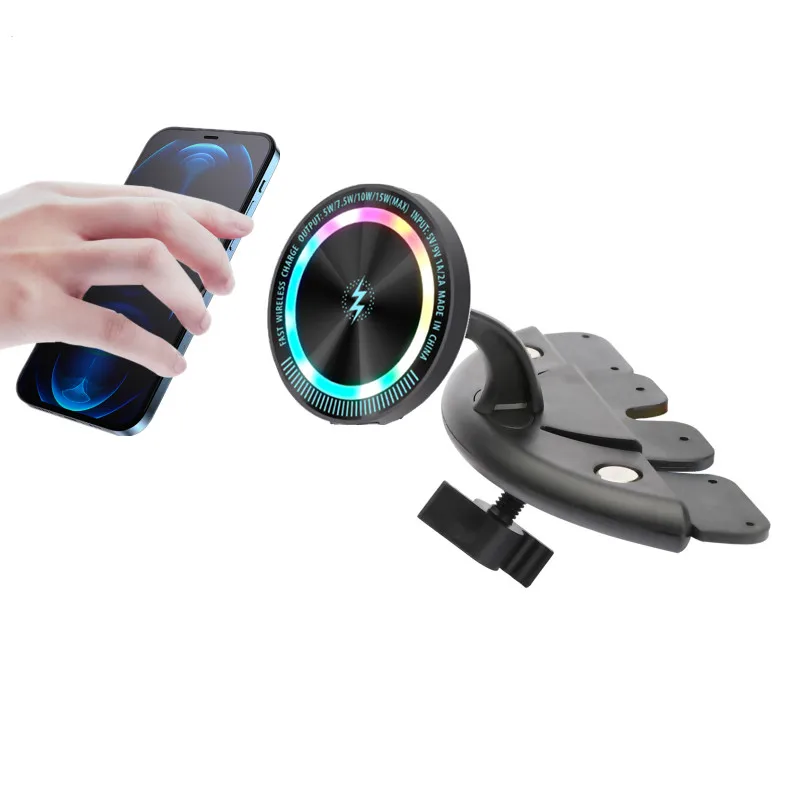 Maxsafe Car Cradle Magnetic Wireless Charging Cd Slot Phone Holder Cd Mobile Stand Magsafe Car Holder Charger Navigation Cradle