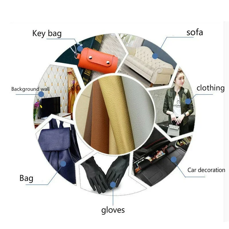 1Pc 100*140cm Litchi PU Leatherette Faux Leather Fabric Synthetic for Sewing Bow Bag Brooches Sofa Car DIY Hademade Material leather fabric