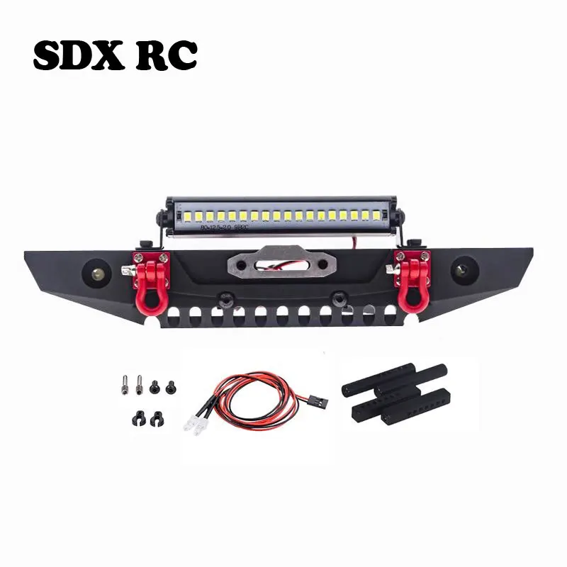 

1 шт. регулируемый металлический передний бампер с планкой для 1/10 RC Crawler светильник Defender Axial SCX10 SCX10 II 90046 90047