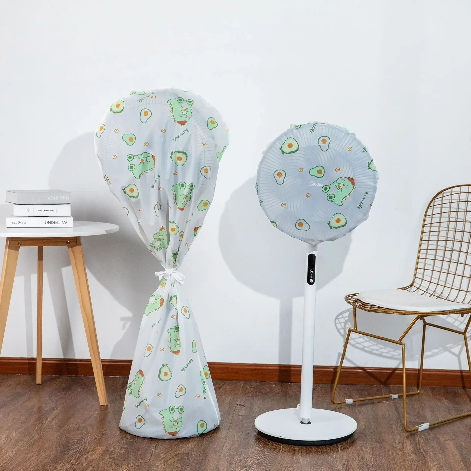 Two Style Washable Fan Sleeve Waterproof Dustproof Protective Standing Round Electric Fan Cover for Pedestal Stand Floor