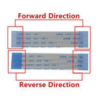 สายแบนแบบยืดหยุ่น AWM 20624 80C 60V FPC FFC จำนวน 10 เส้น ขนาด 36 พิน ระยะห่าง 0.5 มม. 1.0 มม. สาย A ความยาว 6/10/15/20/25/30/40 ซม. แบบกลับด้านได้ 3