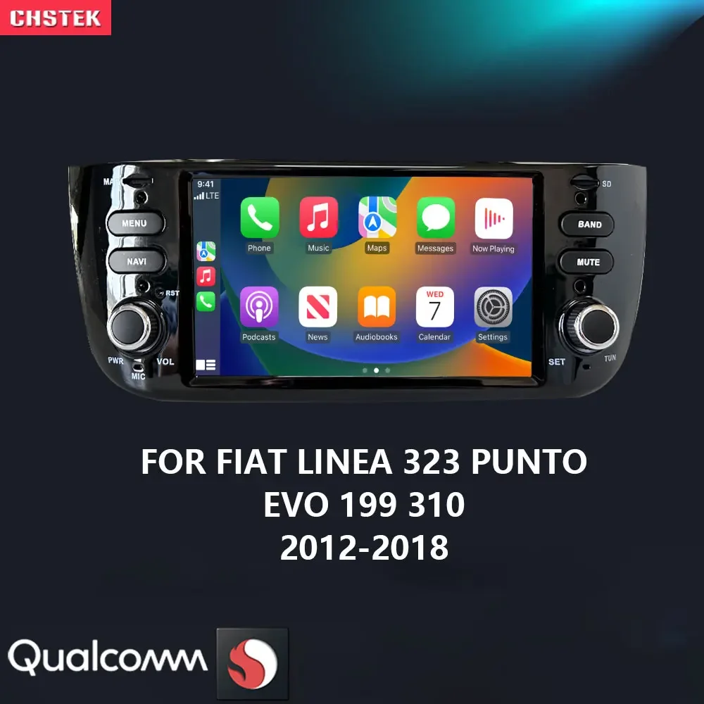 

CHSTEK Android 13 Car Radio Carplay Navigation For Fiat Grande Punto EVO Linea Urban Cross 2016-2018 Qualcomm Bluetooth WIFI 4G