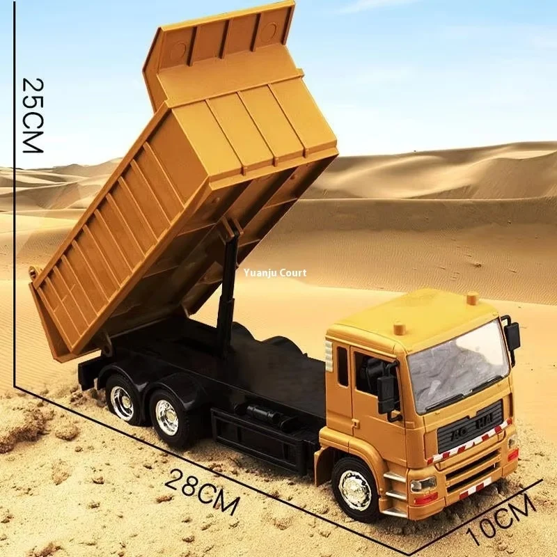 New In Stock Black Remote-Controlled Dump Truc Large Alloy Rc Dump Truck Engineering Truck Boy Outdoor Toy Birthday Gift 6
