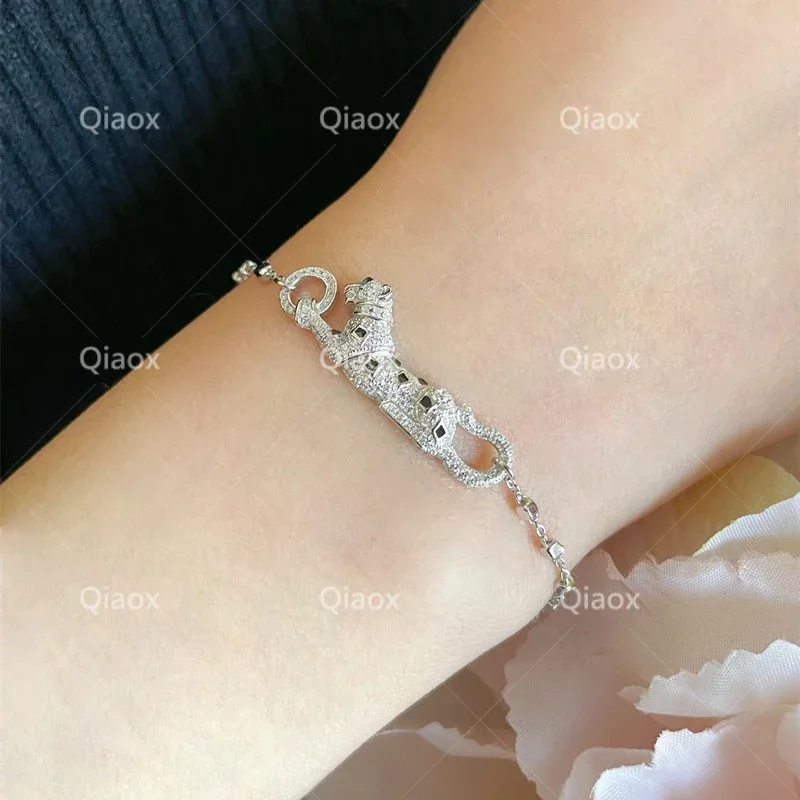 Classic European and American Brand 925 Sterling Silver Leopard Bracelet Women's Fashion Personality Luxury Jewelry Party Gift