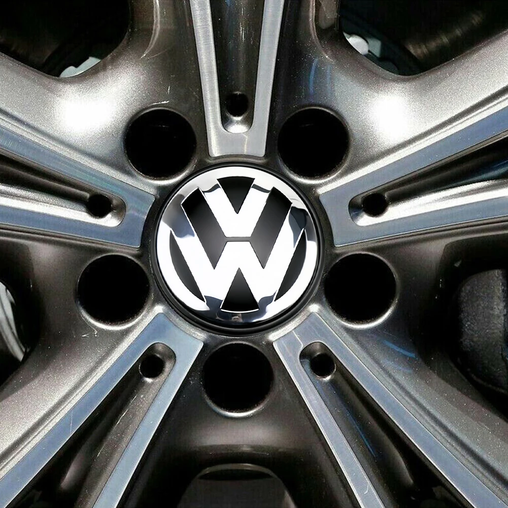  휠 센터 허브 캡, 크롬 및 블랙, VW 비틀 파사트 제타용, 3B7601171, 65mm, 4 개