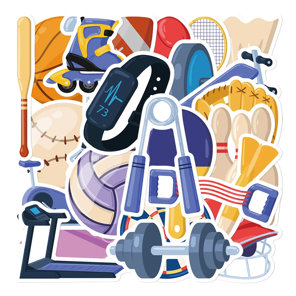 

10/30/50PCS New Ins Fitness Equipment Cartoon Personality Creative Suitcase Table Chair Decoration Waterproof Sticker Wholesale