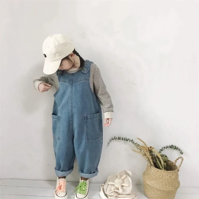 Children overalls pants kids outfits Spring autumn jean kids overalls