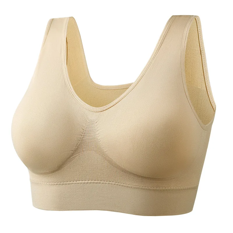 Womens Bra Sports Bra Push Up Wireless Plus Size Bras Double Layer Seamless Yoga Adjustment Fitness Lingerie