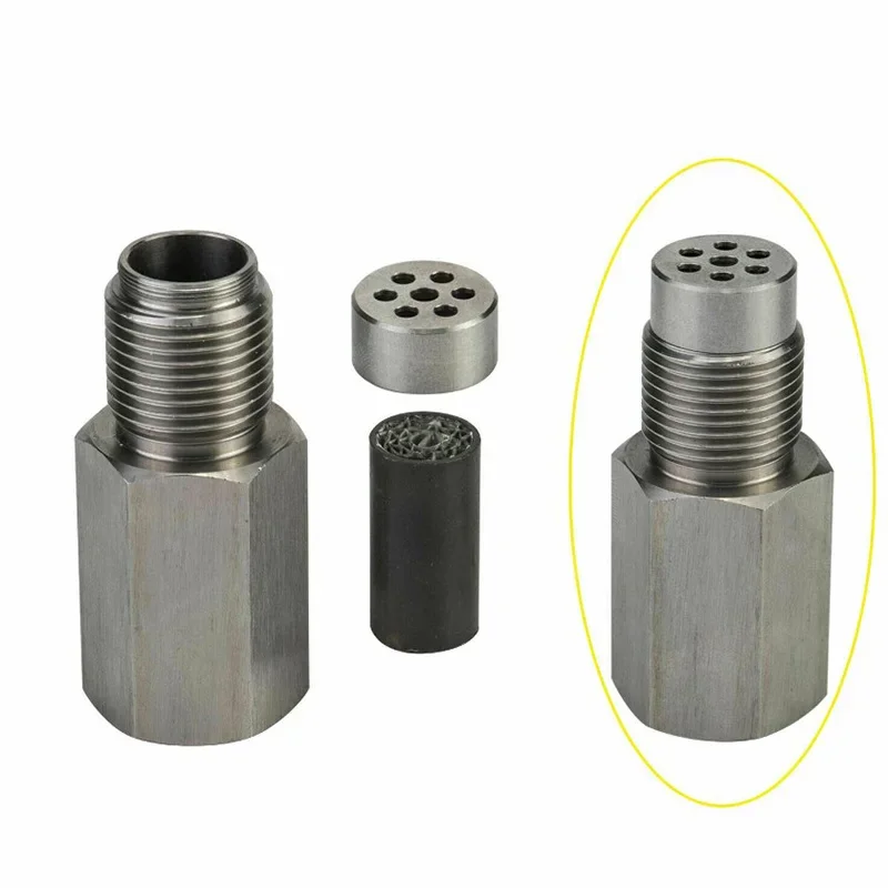 Mini Convertitore Catalitico In Acciaio Inox Sensore Di Ossigeno Extender Adattatore Extension Spacer Hho O2 Bung Provetta M18X1.5 Argento