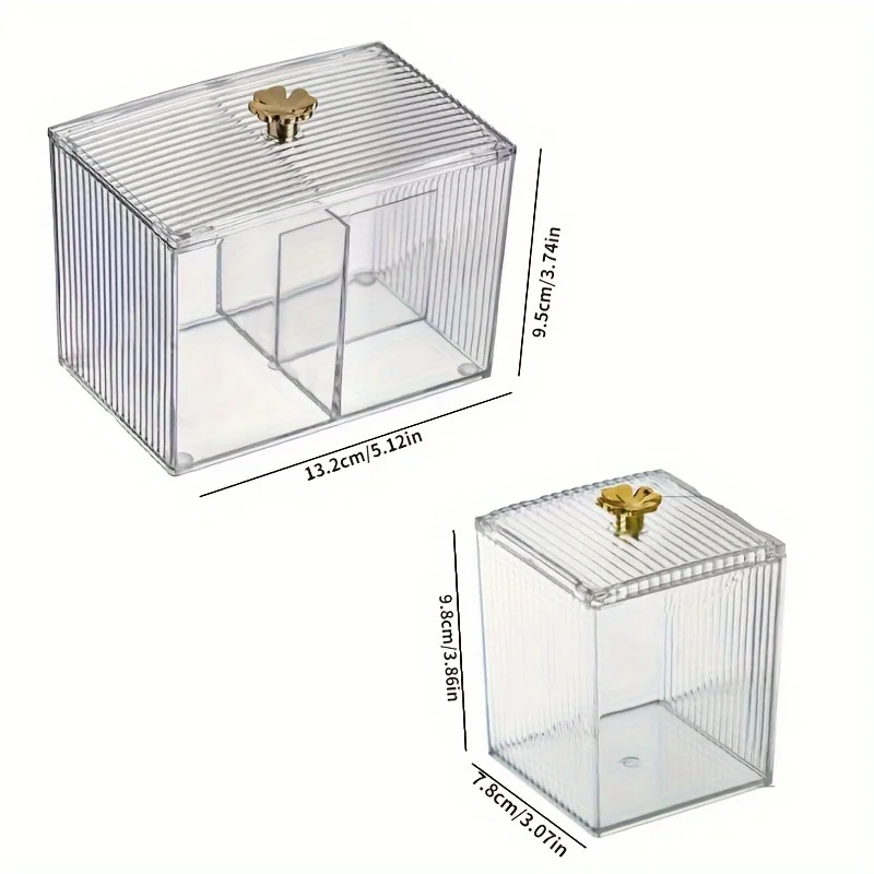 Cotton swab makeup cotton storage box desktop dressing table dustproof transparent makeup cotton lipstick cosmetics box acrylic 5