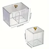 Cotton swab makeup cotton storage box desktop dressing table dustproof transparent makeup cotton lipstick cosmetics box acrylic 5