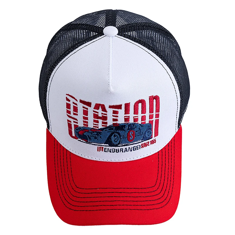 Hot Sale Baseball Cap Breathable Mesh Outdoor Trucker Hat Men Women Racing Car Embroidered Pattern Snapback Hat