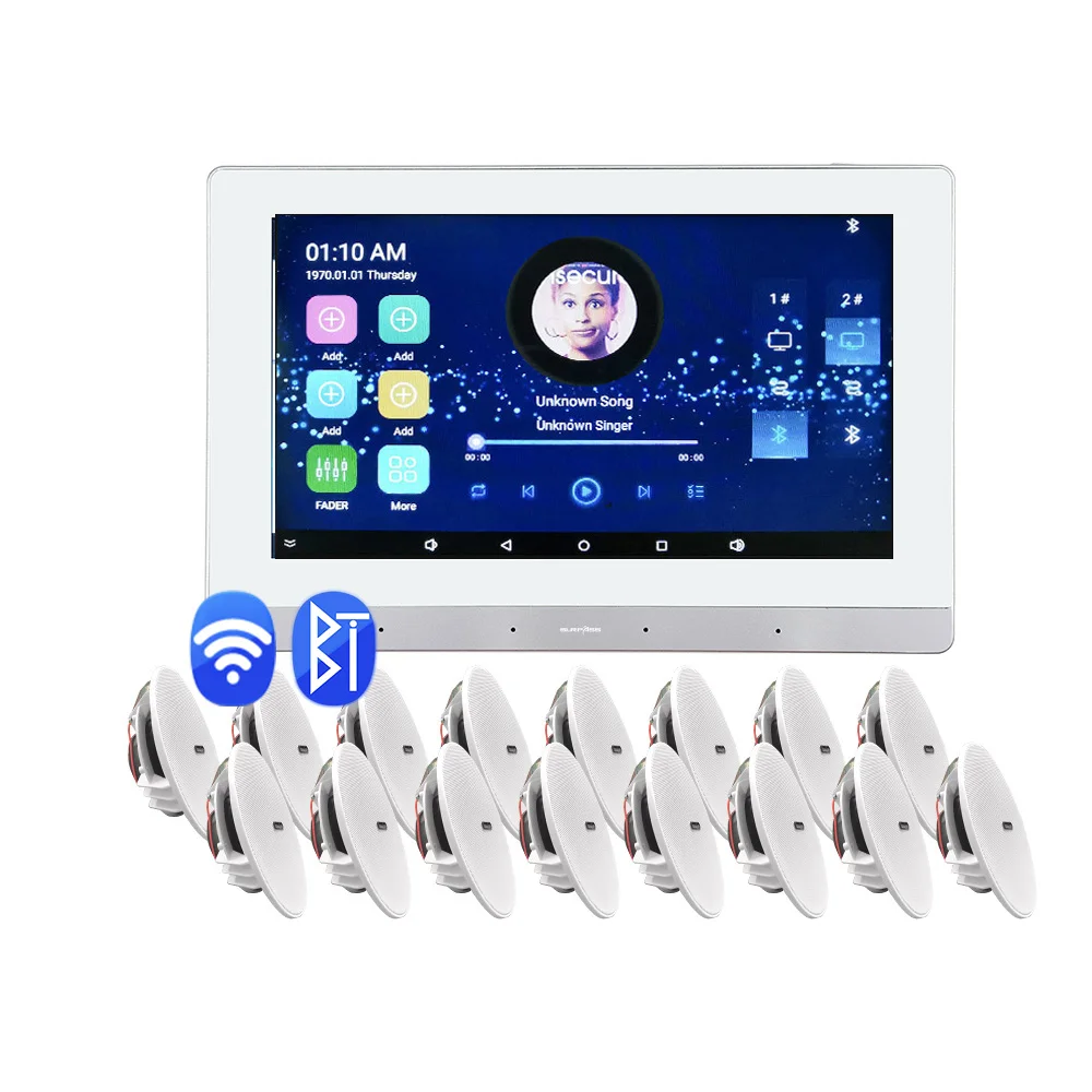 7 Inch Touch Screen Smart Blue Tooth In Wall Amplifier With WiFi For Family Background Music Host System