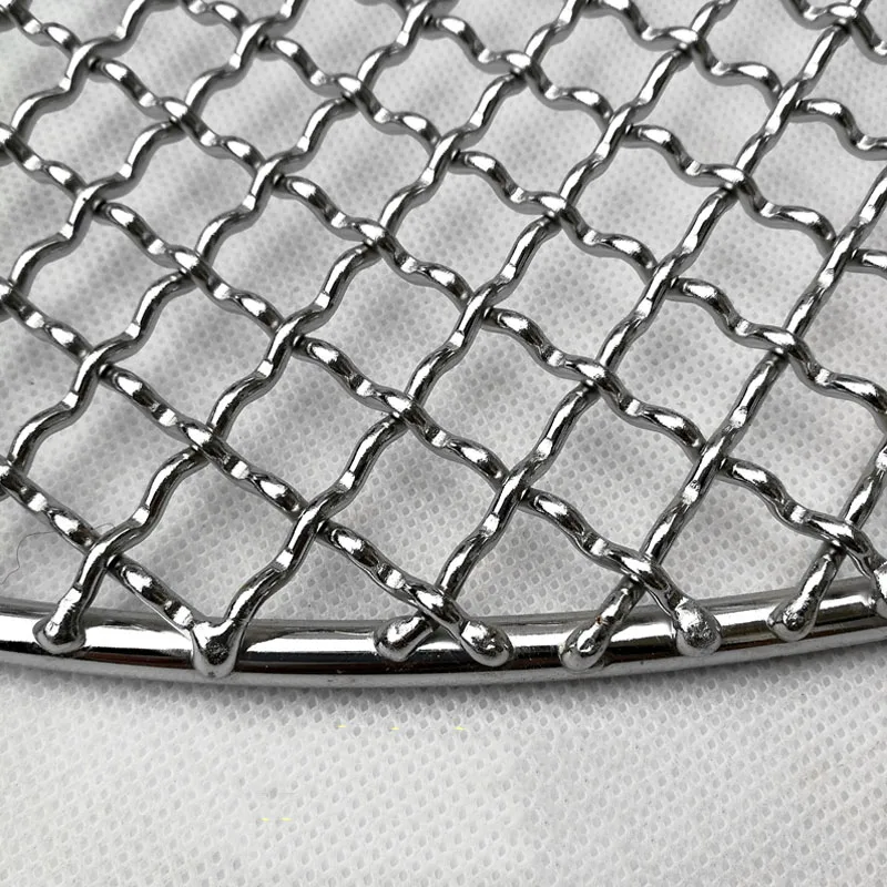 24-48cm durable Round never rust SS304 stainless steel square hole barbecue grill mesh net BBQ for Food and fruit dryer Roast