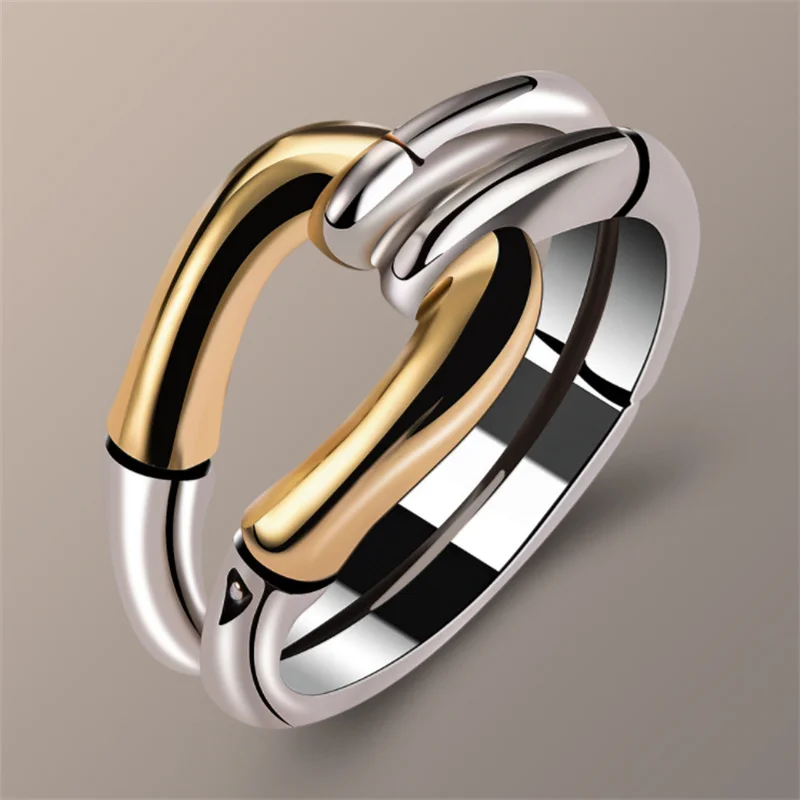 Women Fashion Gold Silver Color Simple Geometry Rings for Women Wedding Engagement Jewelry
