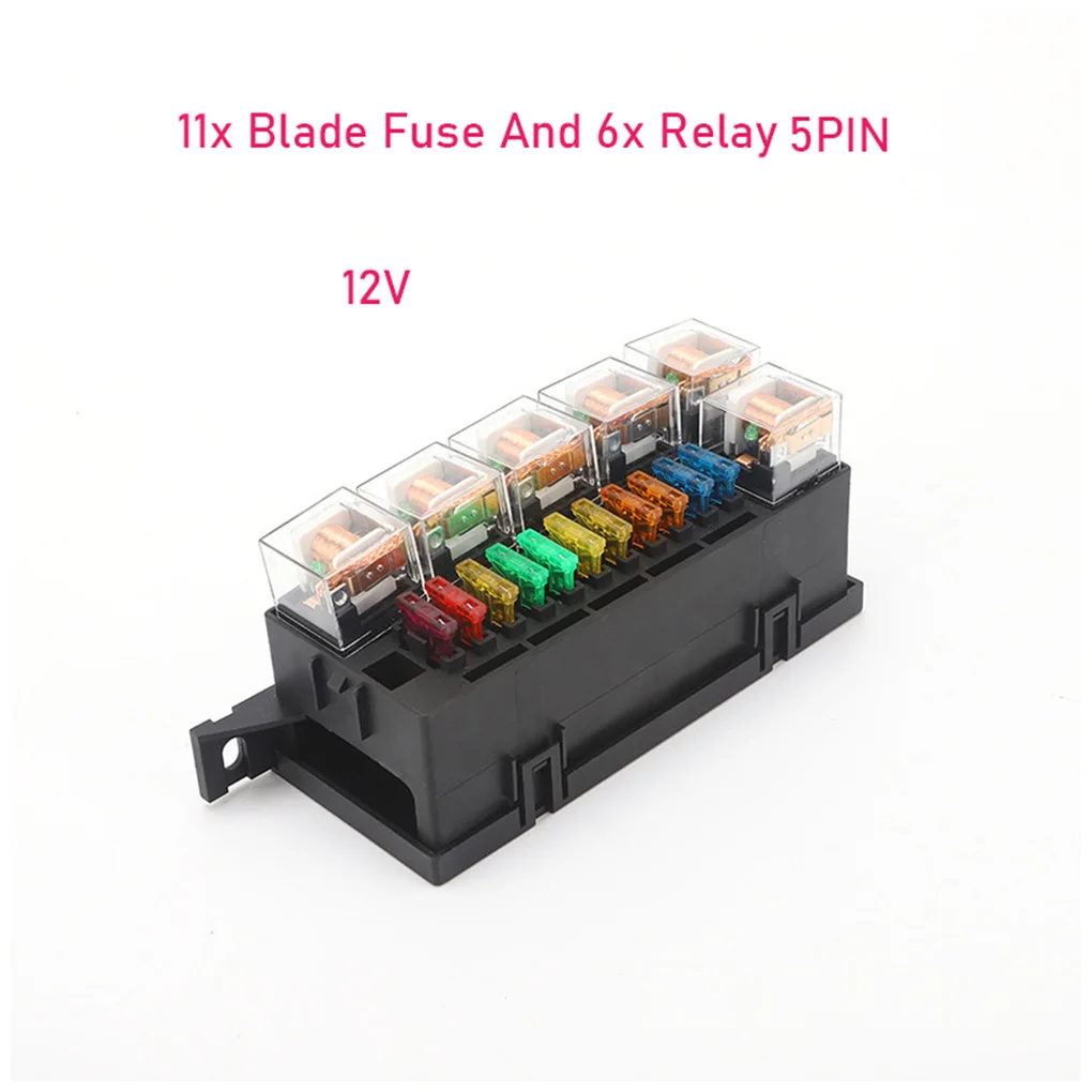 

5pin Car Relay Automotive 11xBlade Fuse 6x Relay Terminals Relays for