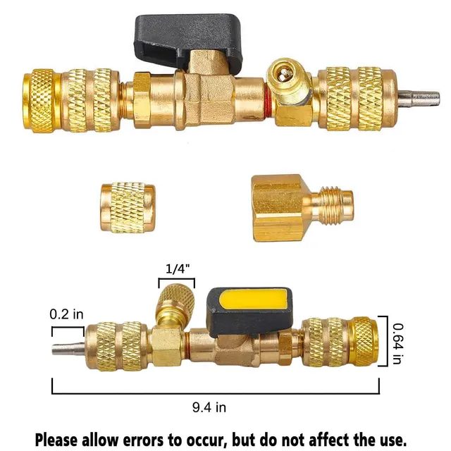Kit di strumenti di installazione per rimozione nucleo valvola con doppia porta 1/4 e 5/16 per con sistema HVAC R22 R12 R407 R410 R404 R32 R600 3