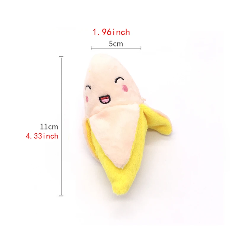 Squeaky Plush Banana Interactive Dog Toy Durable Puppy Chew Toys Creative Fruit Shaped Dog Toy with Cute Face Design 6