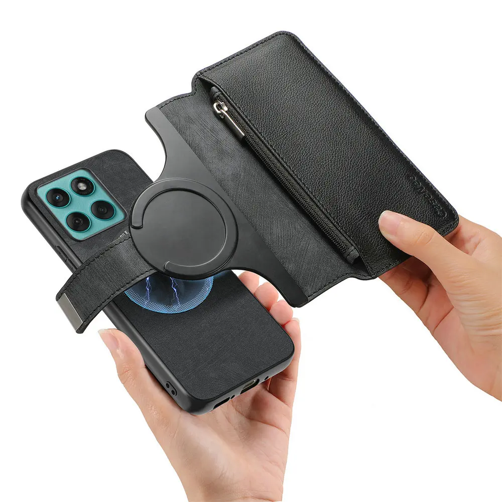 Premium Zipper Detachable 2-in-1 RFID Leather Flip Case