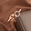 316L Five Leaf Clover Daisy Zircon Hollow Round Open Bracelet Women's Fashion Gold Plated Cuff Bracelet Waterproof Jewelry 4