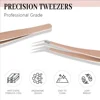 MJ 1 Pcs Eyelash Extension Tweezers Stainless Steel 3D Accurate Clip Eyelashes Tweezers Lash Extensions Supplies Set Tool 6