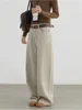 CHIC VEN Women Pants Cotton Loose High Waisted Slim Straight Leg Female Jeans Casual Wide Leg Trousers Autumn Winter 2024 6