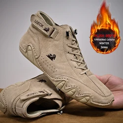 Men Sneakers 2022 New In Casual Shoes Male High Top Sneakers Winter Warm Fur Designer Fashion Loafers Lace Up Shoes Men Boots