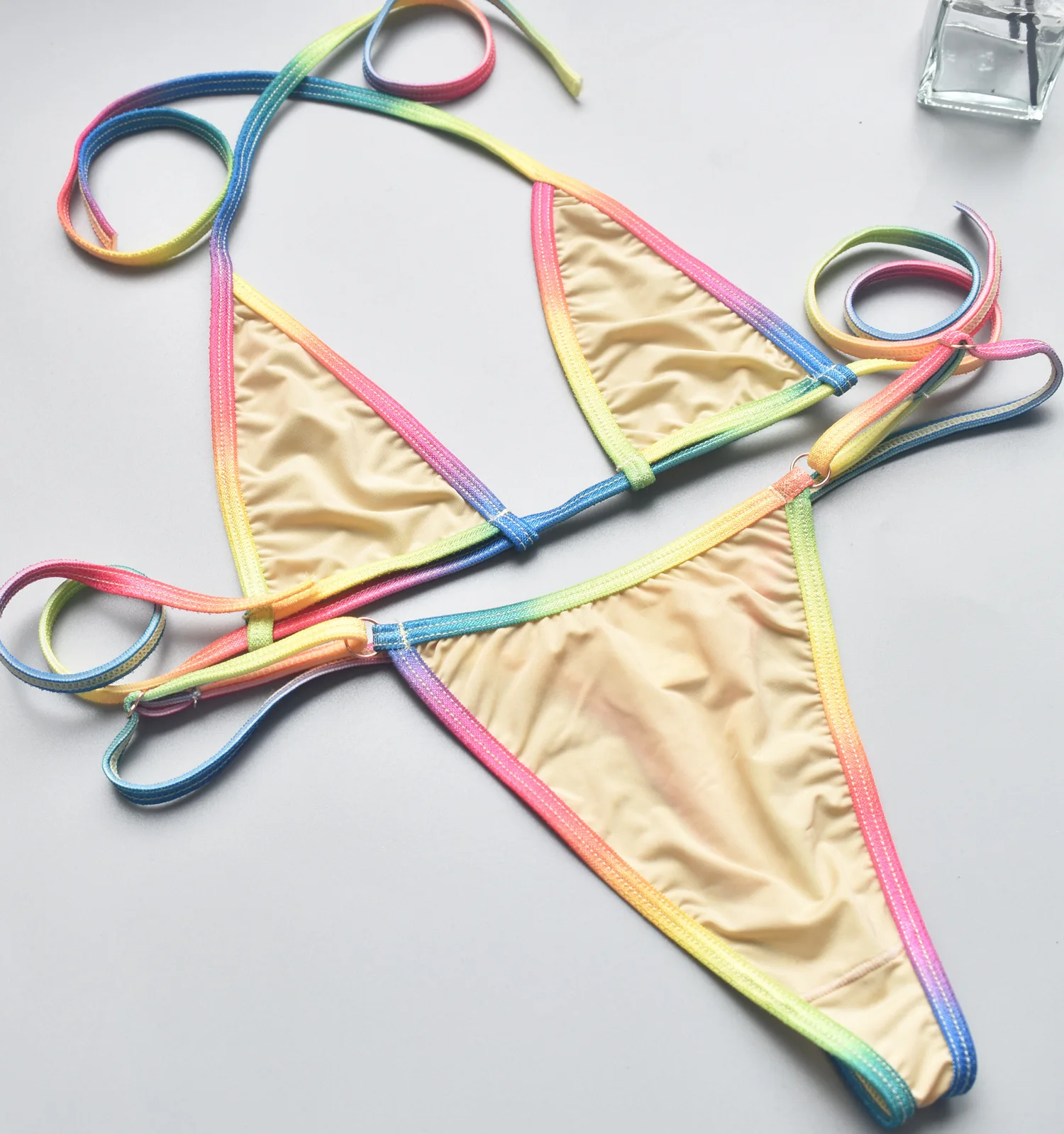 Set bikini sexy donna in mesh trasparente completo intimo_voghion.com