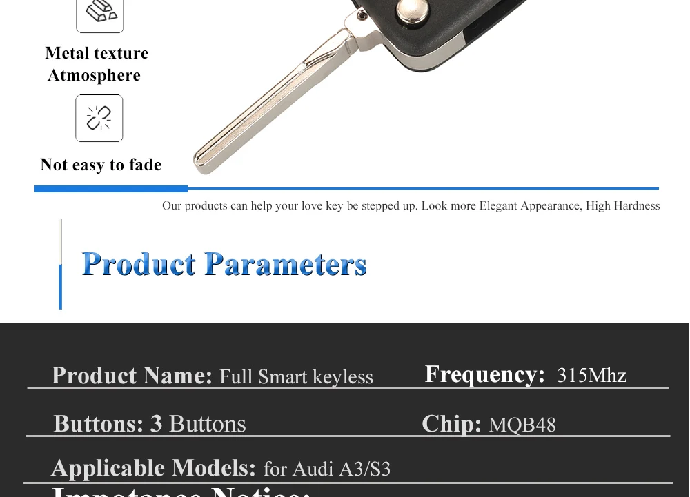 Chiave/Telecomando Per Audi A3 S3 Q2 2015 Auto Smart Control Chiave - 315mhz Mqb48 Megamos Aes Chip Remote Keylessgo 8v0837220e Audi - S8a36728e115948dcbd56e72eb54e66dds