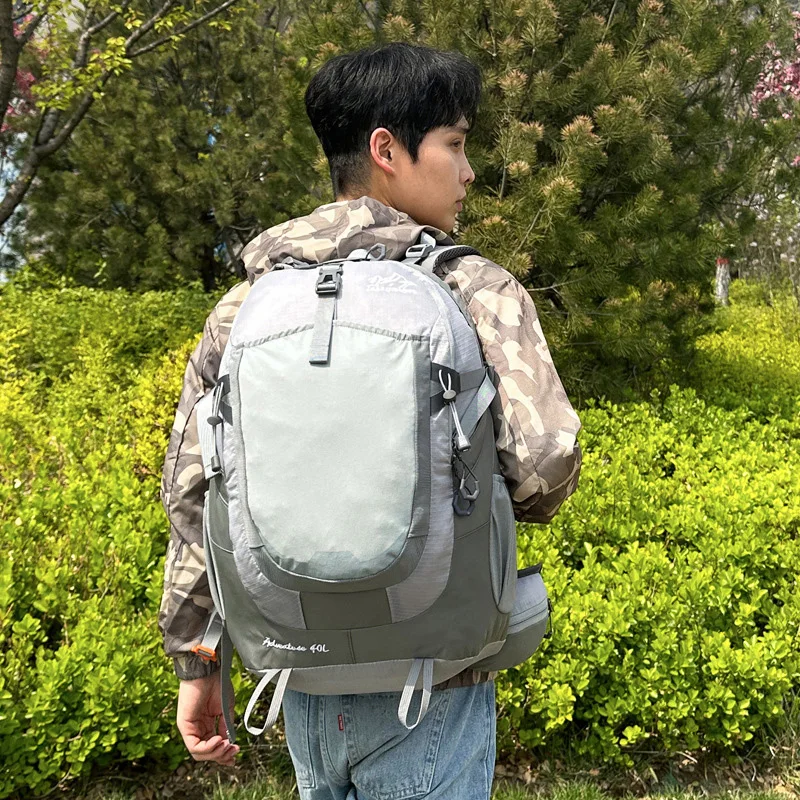 방수 나일론 캠핑 배낭 여행 가방, 레인 커버 포함, 야외 하이킹 데이팩, 등산 배낭 남성 숄더백