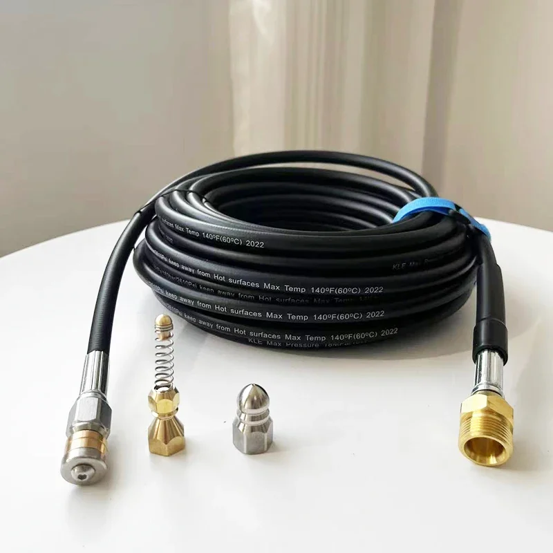 Rohrreinigungsschlauch 10M 5800PSI - Hochdruck Set Mit 3 Düsen & Pistole