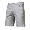 2024 New Summer 100% Cotton Shorts Men Solid Color Elastic Waist Short Pants High Quality Casual Business Social Men's Shorts 5