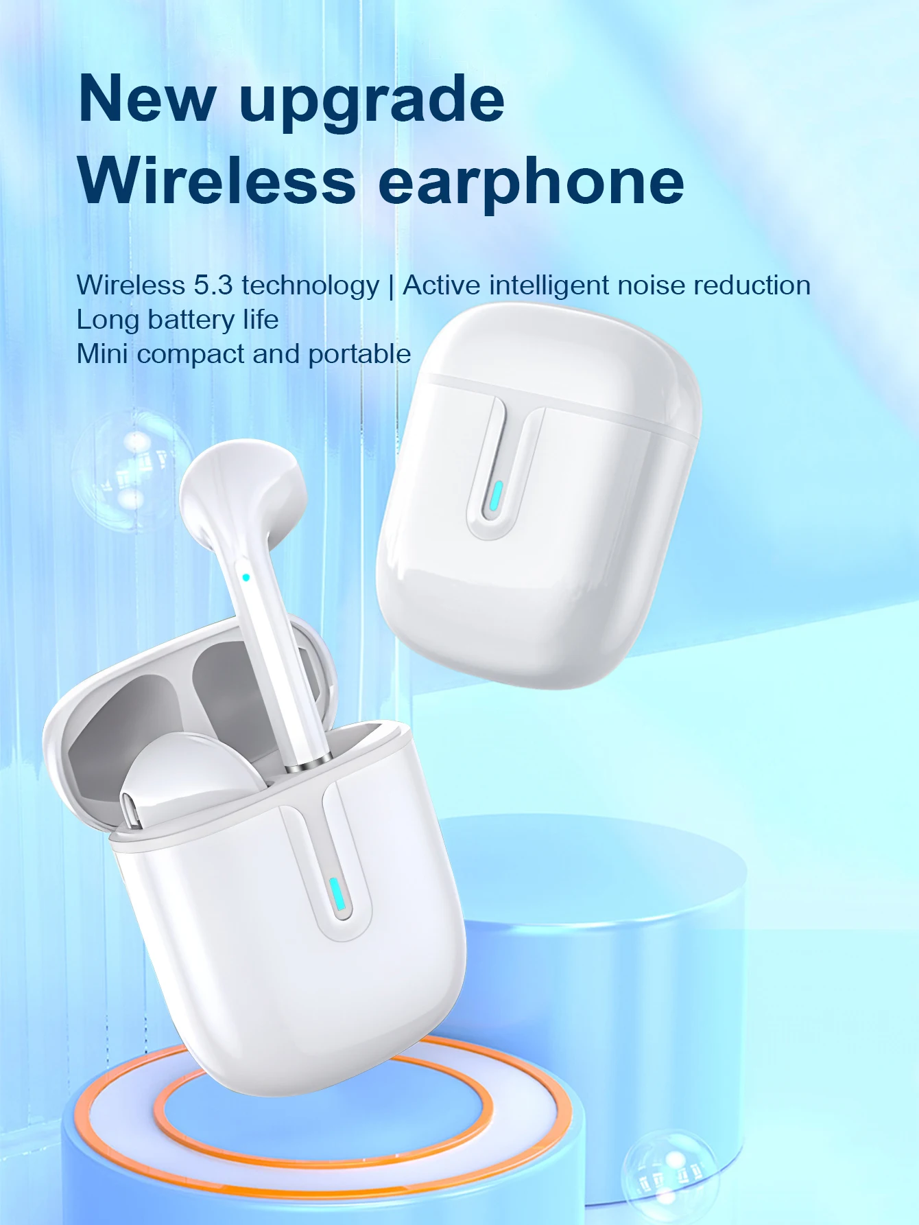 TWS Bluetooth Earphone 9D Stereo Wireless Headphone in-Ear HiFi Earbud HandsFree Headset with Microphone for Xiaomi iPhone 6