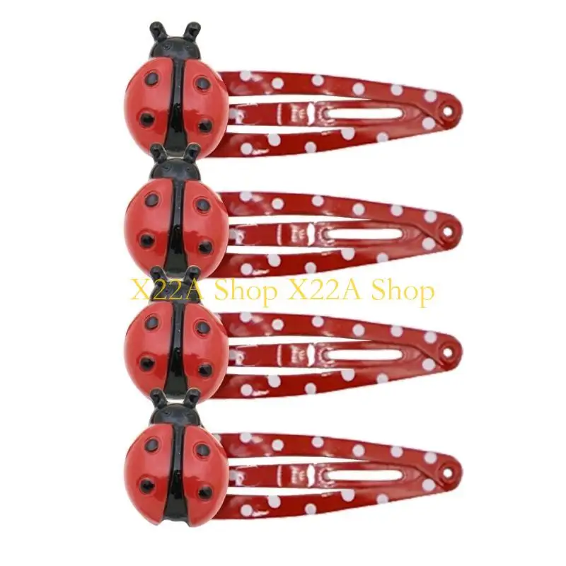 Einzigartige lustige Ladybugs Haarnadel 4pcs für weibliche helle Farbe Tierhaarclip Barrettes Seite Haarclip Frauen Kinder Haar