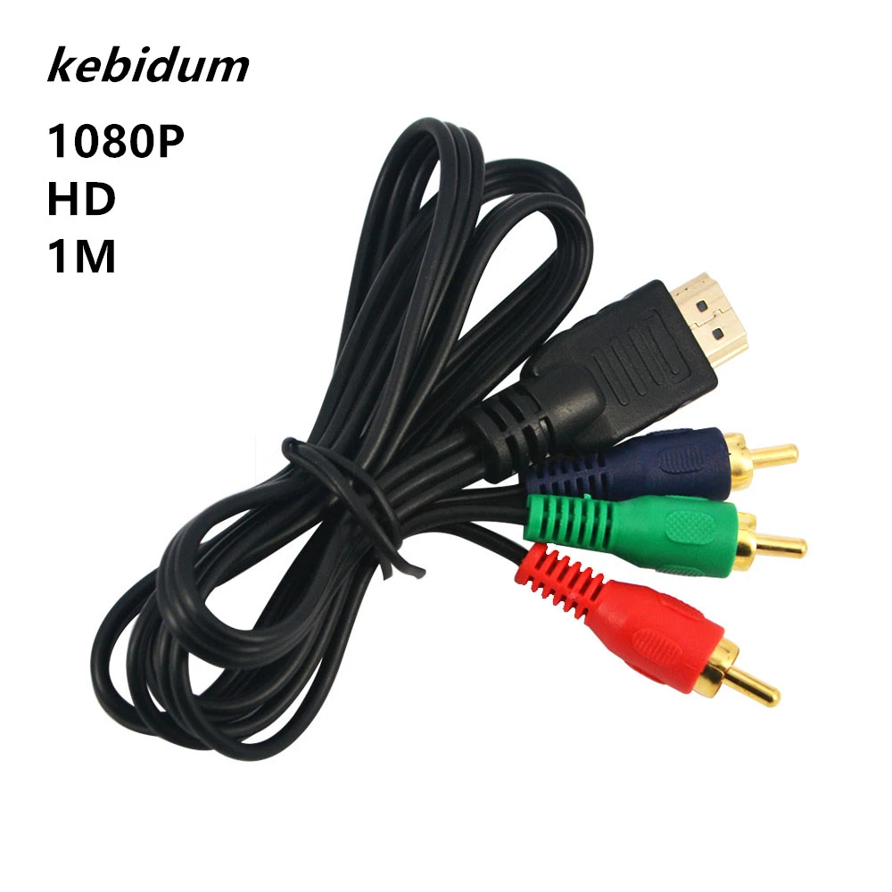 KBT Cable de Audio y vídeo HDMI 1080p, Adaptador convertidor de macho a 3 RCA, compatible con HDTV VGA 3 AV|audio hdmi|rca cable3 rca cable - AliExpress