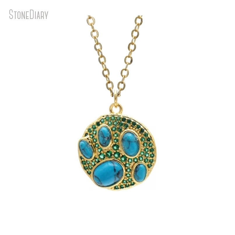 

5 шт., оптовая продажа, золотистый цвет, медный цвет, искусственный камень, круглая монета, форма медведя, коготь, круг, ювелирное ожерелье