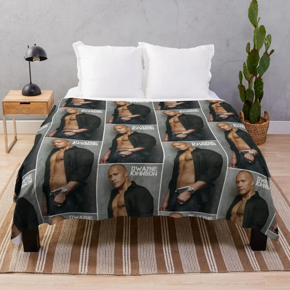

dwayne the rock johnson Throw Blanket fluffy Custom Bed linens Soft Blankets