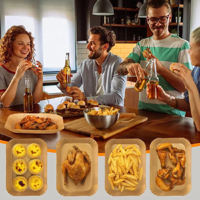 Rectangle Disposable Airfryer Baking Paper Liner 100Pcs/box for Ninja Foodi Air Fryer