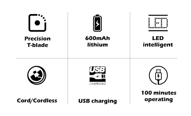 Original VGR 973 Einstellbare Elektrische Trimmer, Wasserdicht Bart Haar Clipper, trimmer Für Männer Wiederaufladbare Haar schneiden hine_voghion.com