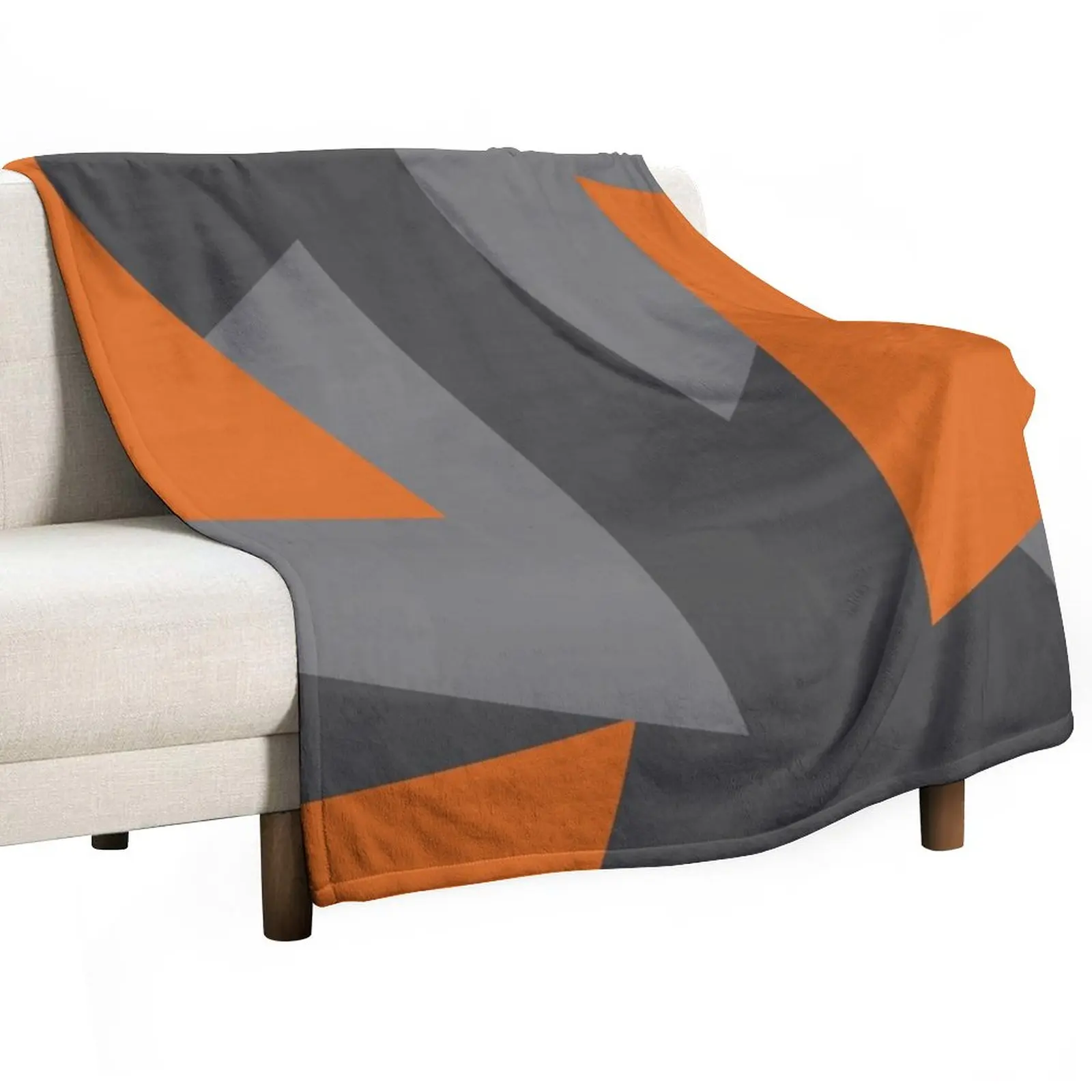 

New Orange and Grey Triangles Throw Blanket Sleeping Bag Blanket Decorative Bed Blankets Sofa Throw Blanket