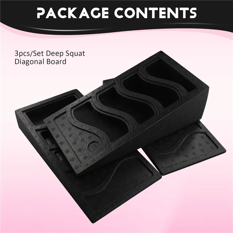 ELOS-3Pcs Yoga Bricks Squat Wedge Blocks Slant Boards Adjustable Non-Slip Foot Stretcher For Exercise Yoga Fitness Gym