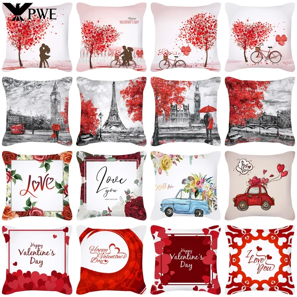 

45*45cm Red Pillow Case Sofa Car Living Room Cushion Cover Geometric Polyester Pillowcase Home Decoration PillowCase