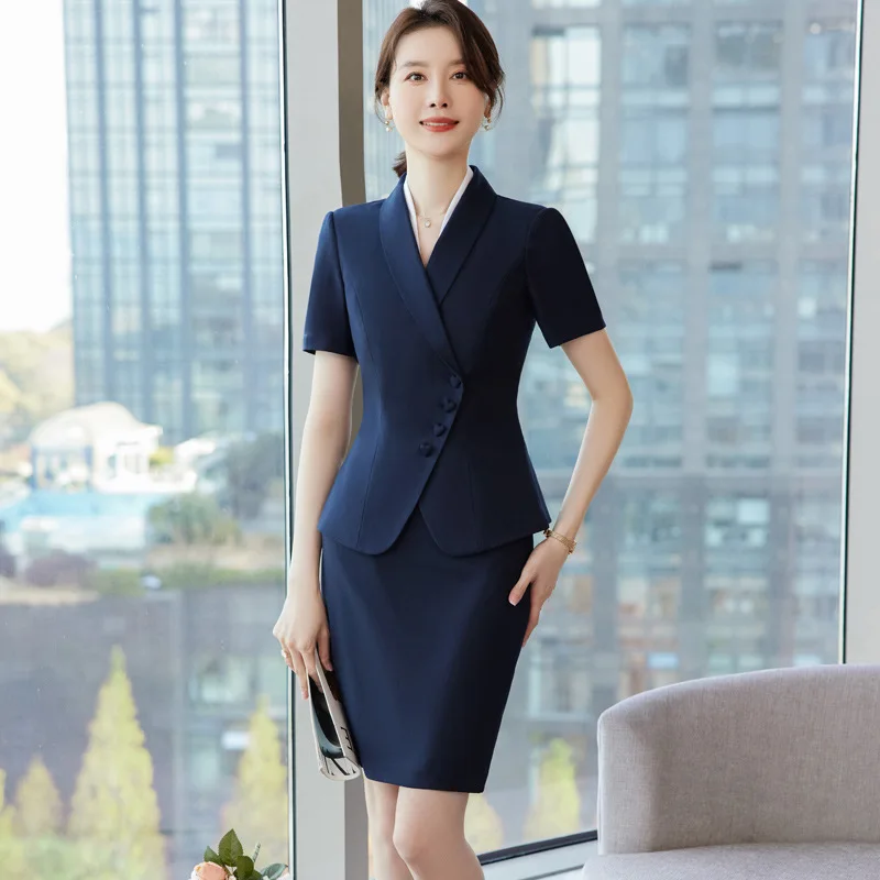 

Деловой костюм для женщин, летняя высококлассная темпераментная одежда для салона красоты, павильон режимов работы, приставка для отеля, работа в магазине золота