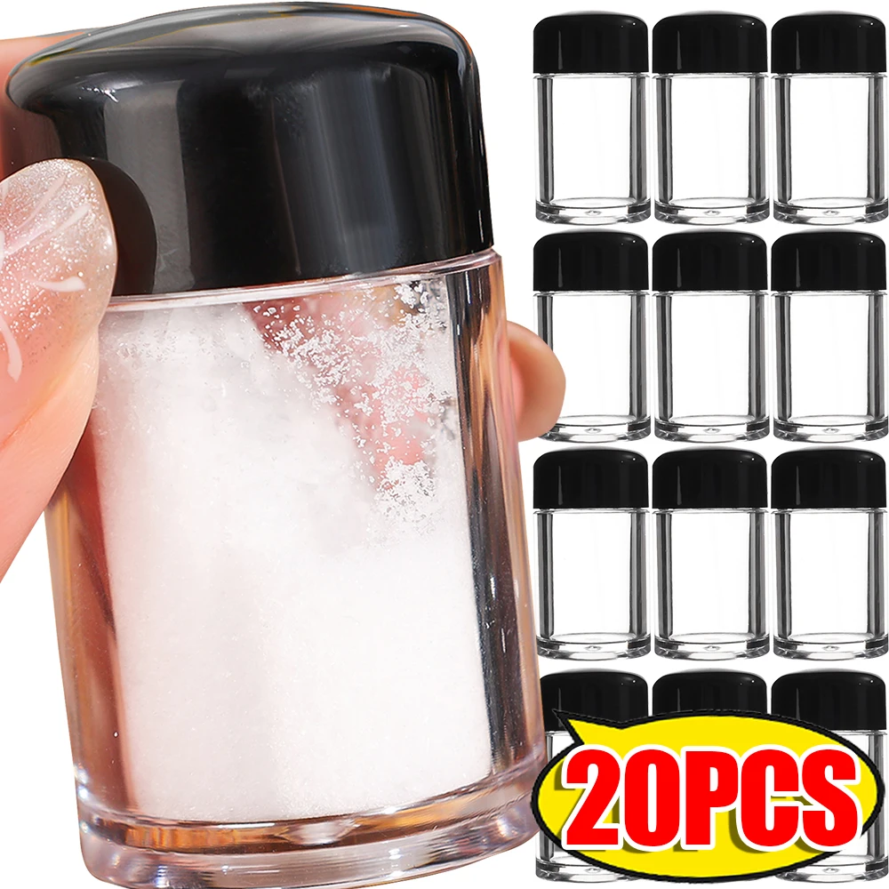 Plastic Spice Jar Kitchen Storage Salt Powder Clear Bottles Condiment Dispenser with Shaker Lid Seasoning Container