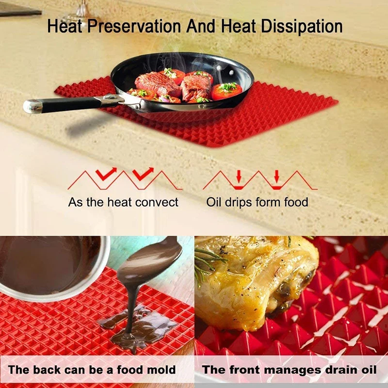 Silicone Cooking Mat Microwave Pyramid Baking Mat Fat Reducing
