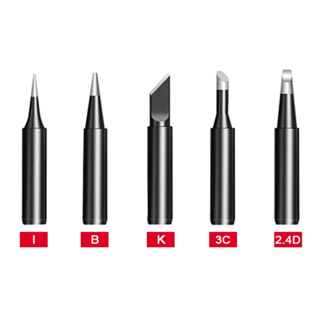 5/10Pcs Copper Welding Head 900M-T-K Pure Copper Soldering Iron Nozzle Electric Soldering Iron Head Thermostatic Welding Tools 5Pcs Black