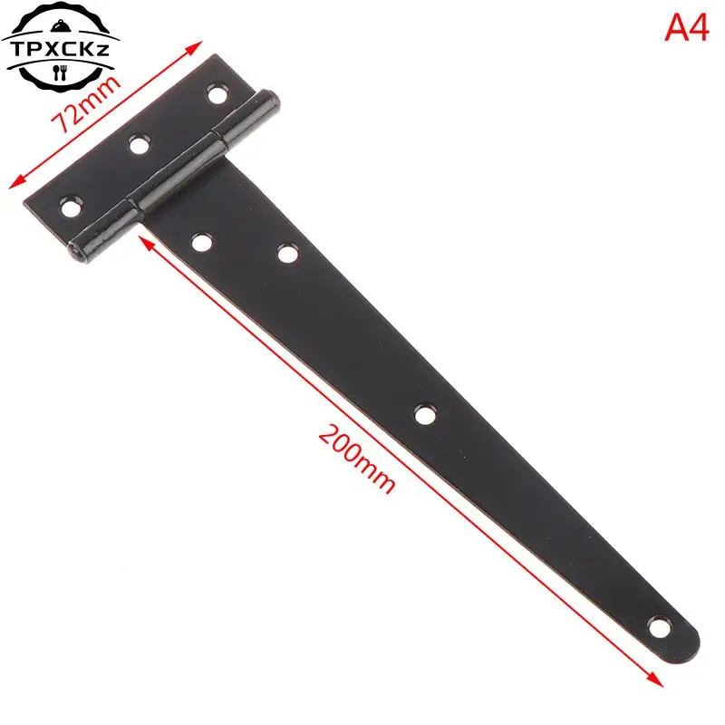 1X Iron Tee Hinge Black T hinges Cabinet Hinge Garden Shed 2-12inch Wooden Door Gate for Light Gates Doors Furniture Hardware door hinges