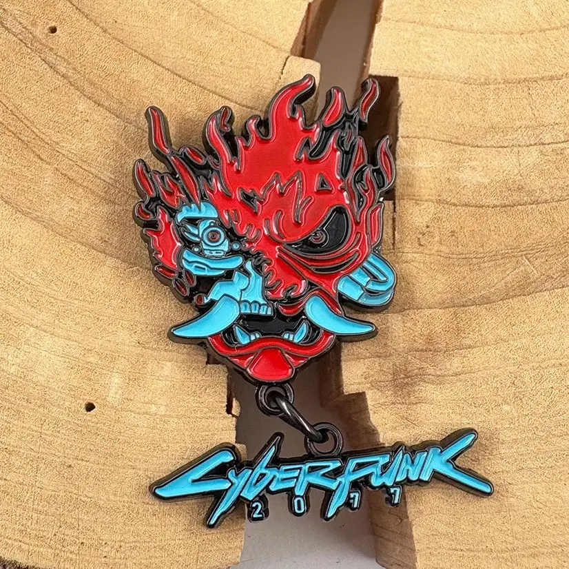 Punk 2077 Schädel Kopf Tanz Emaille Brosche Retro Abenteuer Kampf Spiel Logo Anstecknadel Anhänger Fans Geschenk Abzeichen Zubehör Sammlung